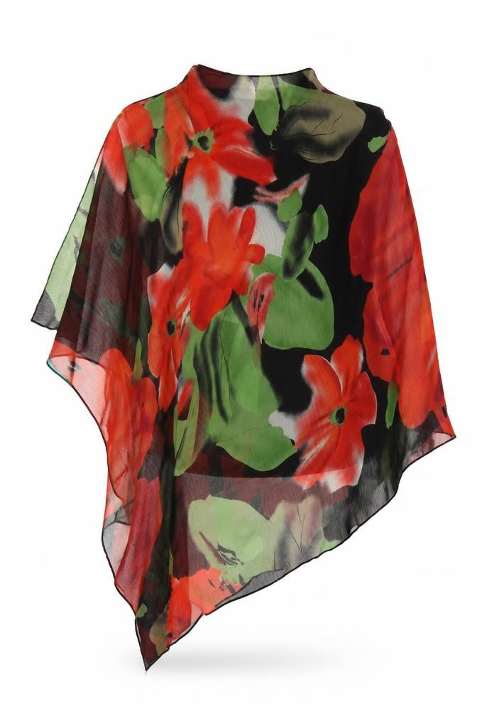 AX Womens Multicoloured Floral Polyester Basic Blouse Size 8 One Shoulder