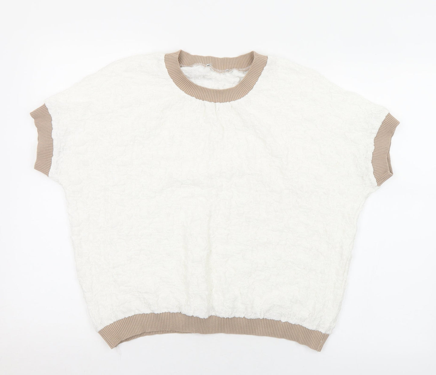 Preworn Womens White  Polyester  T-Shirt Size S Crew Neck