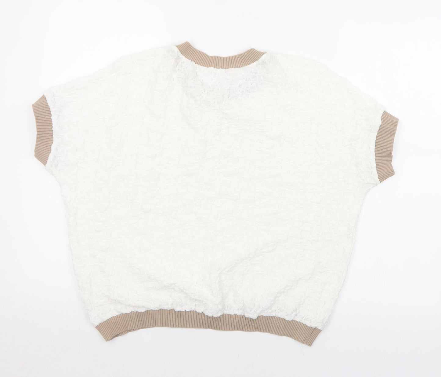 Preworn Womens White  Polyester  T-Shirt Size S Crew Neck