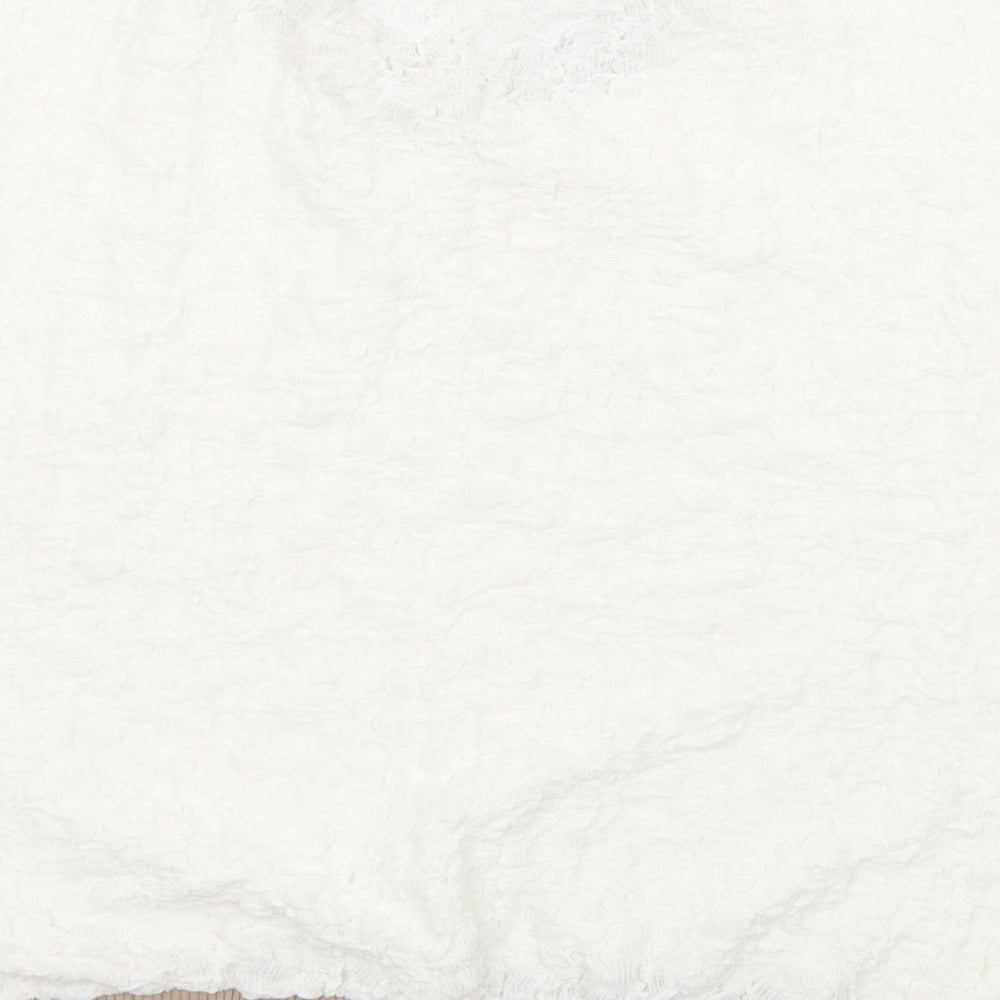 Preworn Womens White  Polyester  T-Shirt Size S Crew Neck