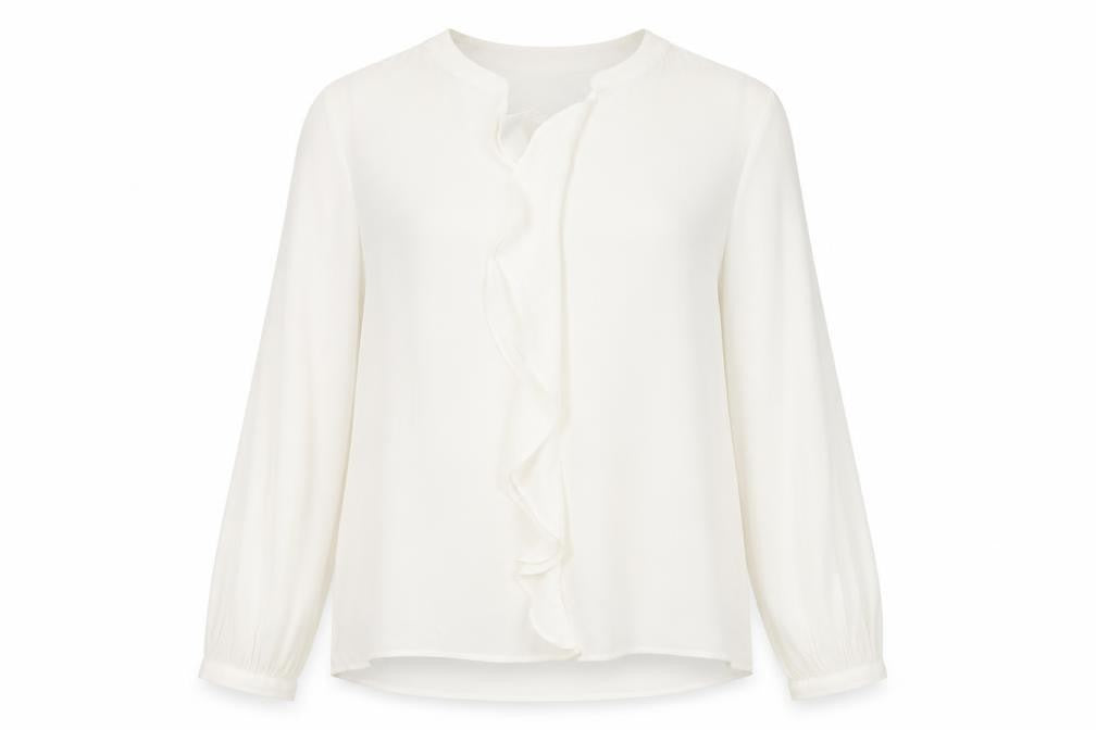 Monsoon Womens White  Polyester Basic Blouse Size 12 Henley