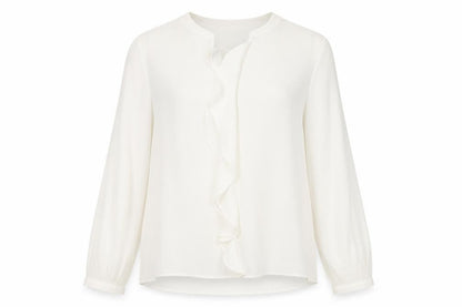 Monsoon Womens White  Polyester Basic Blouse Size 12 Henley