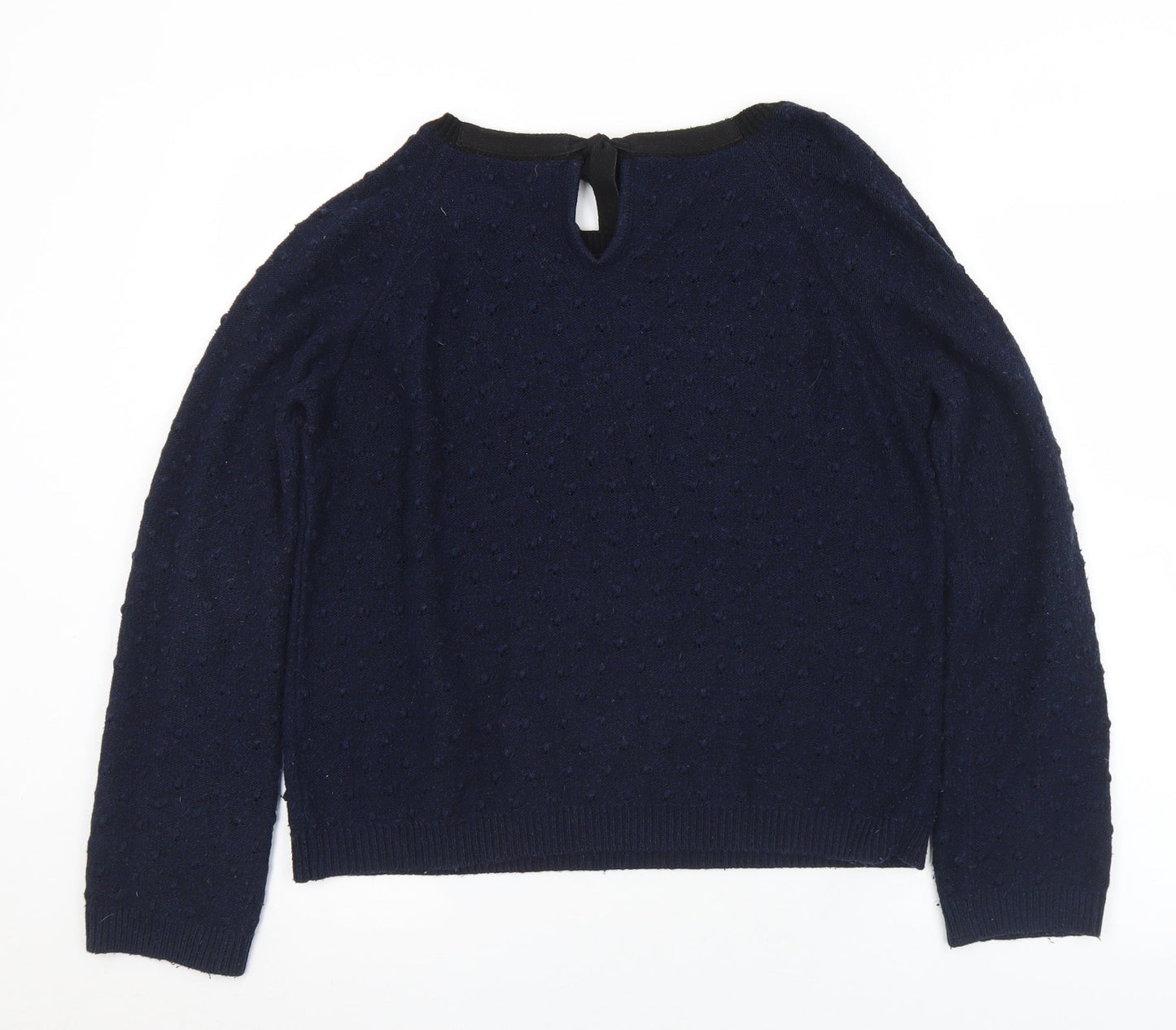 Topshop Womens Blue Round Neck  Acrylic Pullover Jumper Size 10