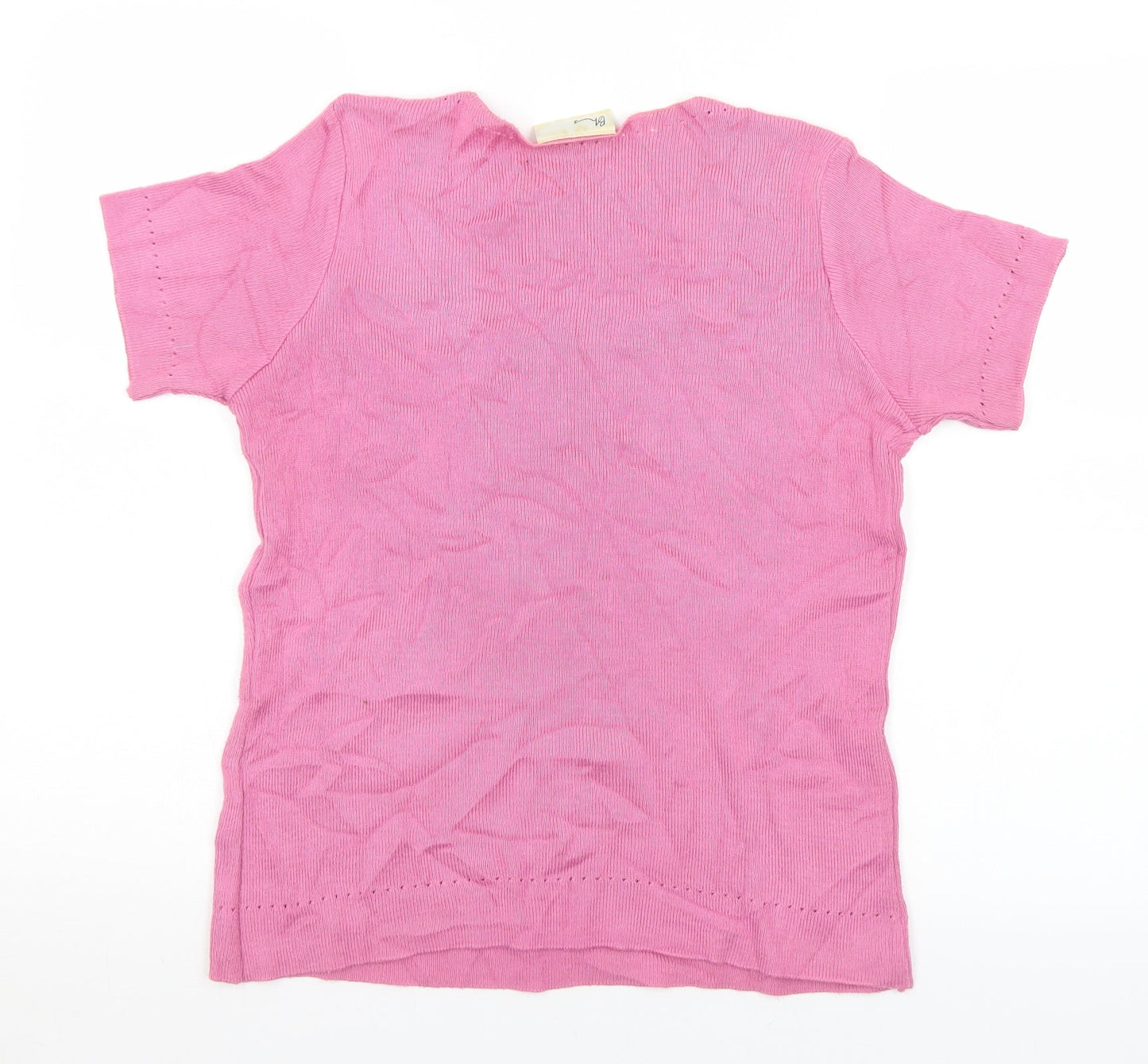 BHS Womens Pink Scoop Neck  Acrylic Pullover Jumper Size 12