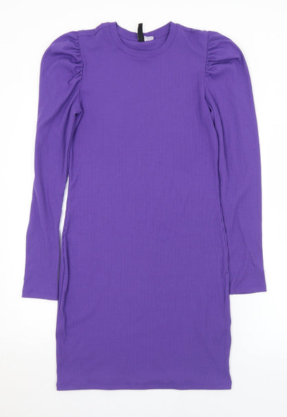 Preloved Divided Womens Purple Crew Neck  Polyester Pullover Jumper Size M - Front