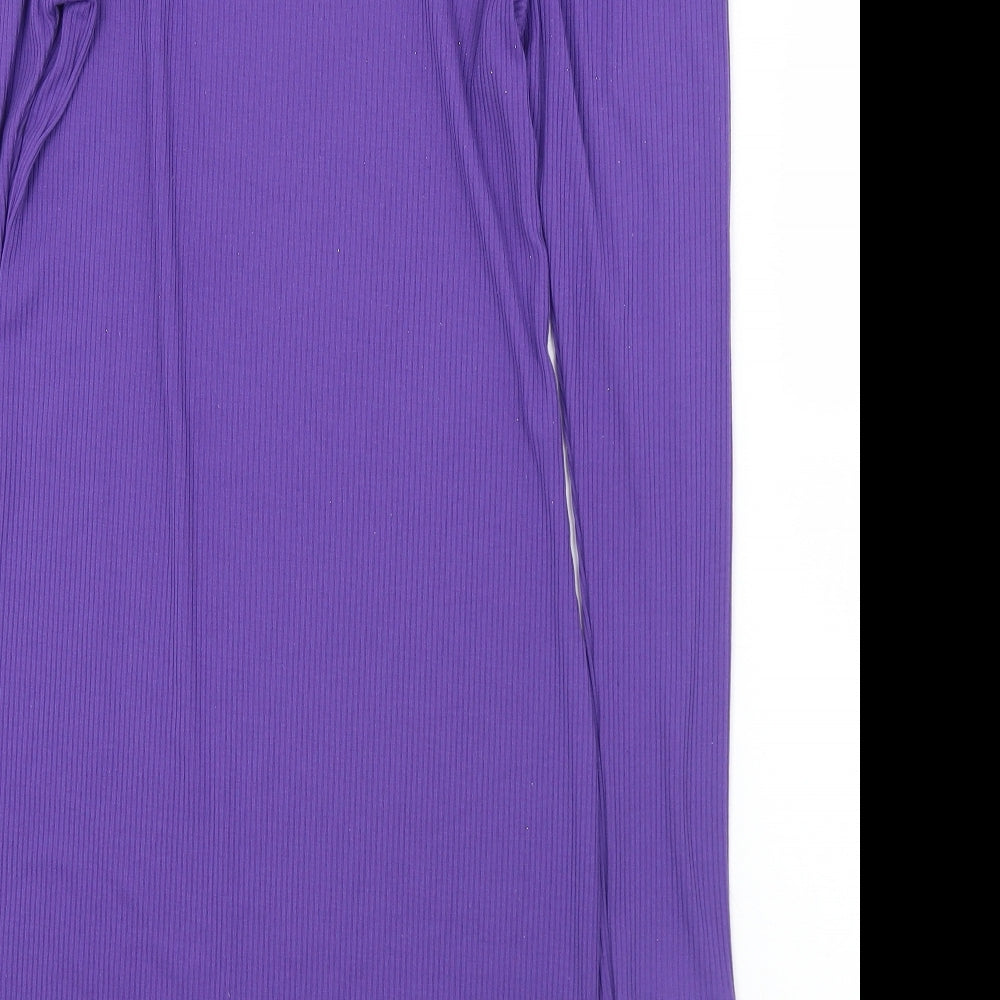 Divided Womens Purple Crew Neck  Polyester Pullover Jumper Size M