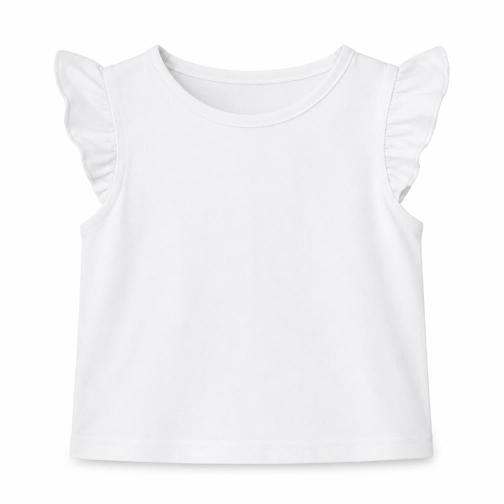 SheIn Girls White  Polyester Basic T-Shirt Size 3-4 Years Round Neck
