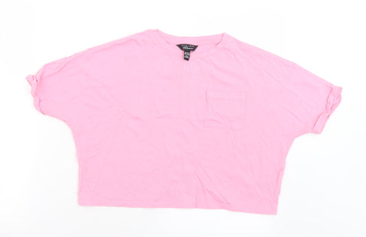 New Look Girls Pink  Polyester Camisole T-Shirt Size 14-15 Years Crew Neck