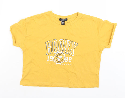 New Look Girls Yellow  Cotton Basic T-Shirt Size 14-15 Years Crew Neck  - Bronx