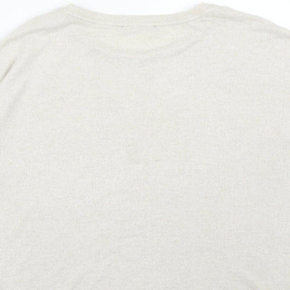 Marks & Spencer Womens Beige Round Neck  Viscose Pullover Jumper Size 14