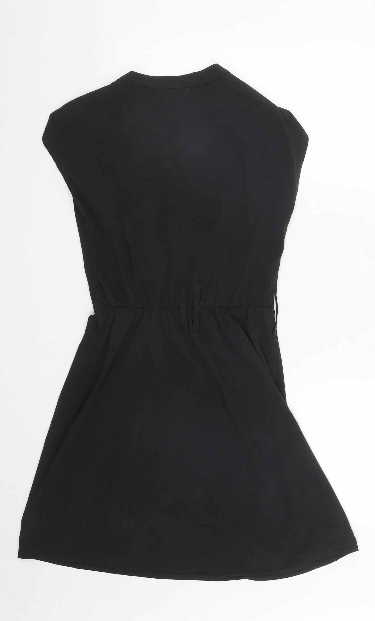 H&M Womens Black  Polyester Fit & Flare  Size 6  V-Neck