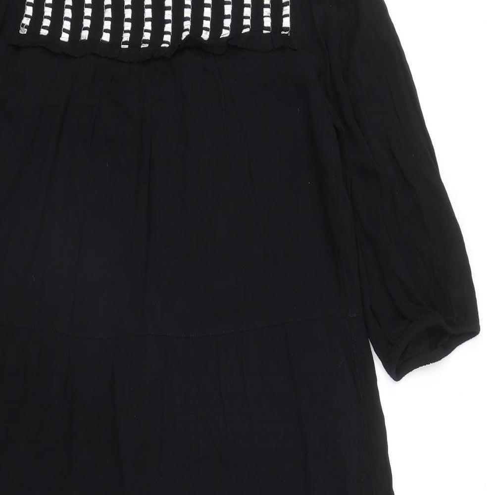 Studio West Womens Black  Cotton Maxi  Size S  Round Neck Button
