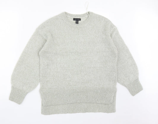 New Look Womens Grey Round Neck  Acrylic Pullover Jumper Size S