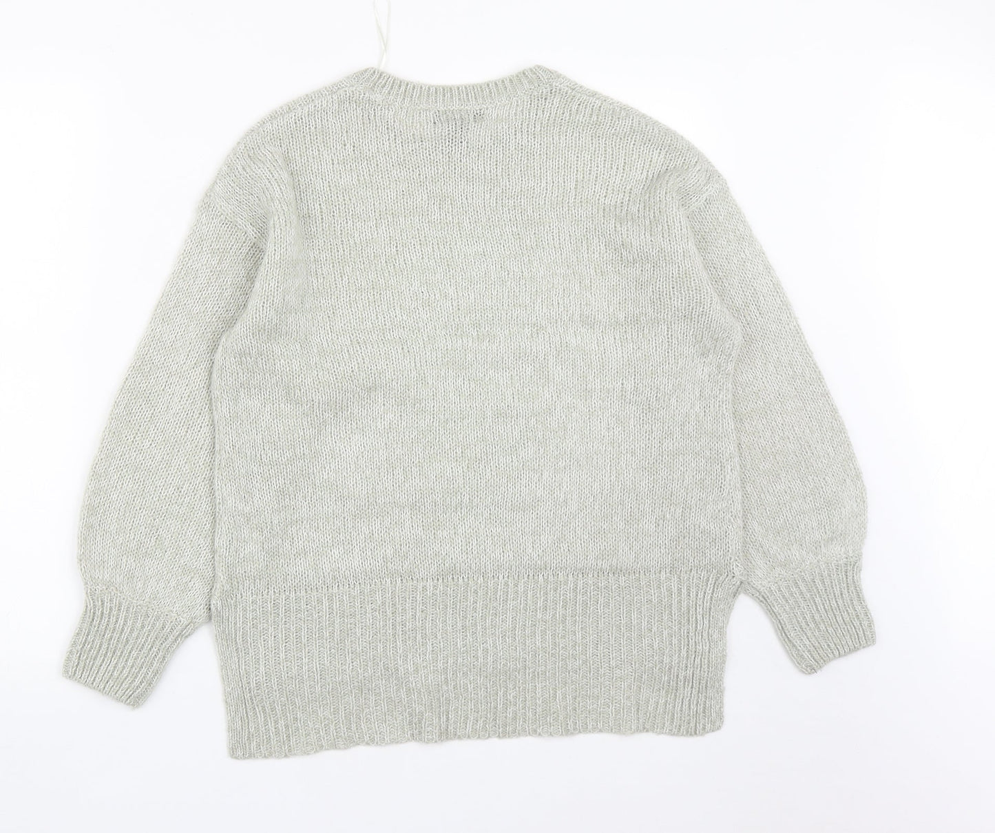 New Look Womens Grey Round Neck  Acrylic Pullover Jumper Size S