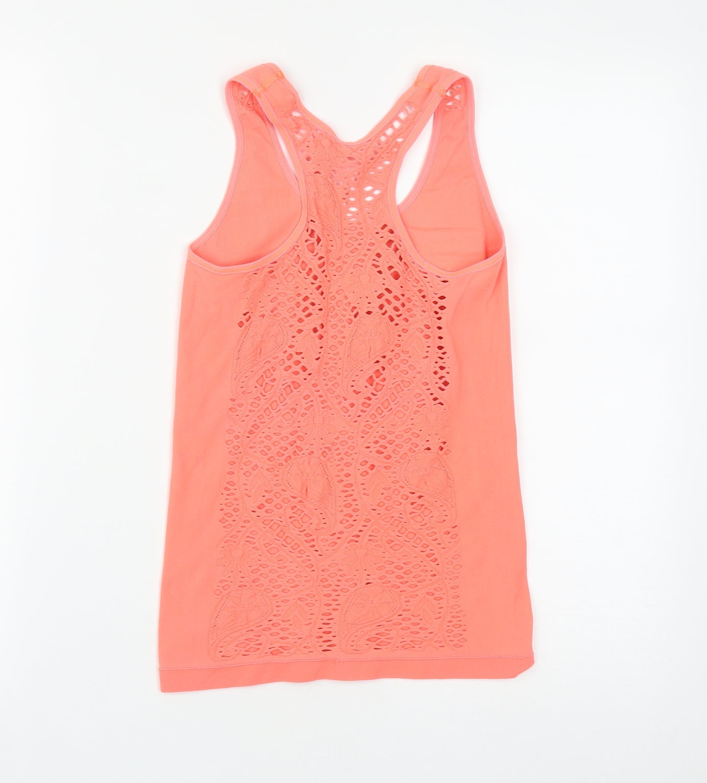 Preworn Womens Orange  Polyester Basic Tank Size S Round Neck