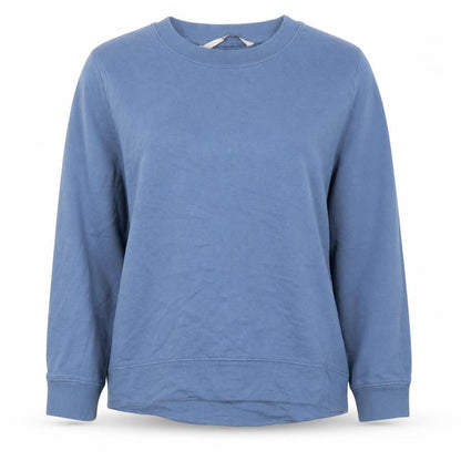 Tu Womens Blue Round Neck  Cotton Pullover Jumper Size 12