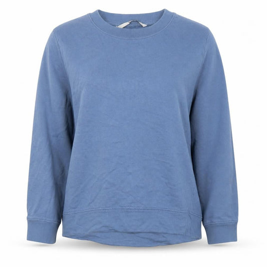 Tu Womens Blue Round Neck  Cotton Pullover Jumper Size 12