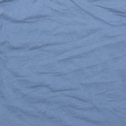 Tu Womens Blue Round Neck  Cotton Pullover Jumper Size 12