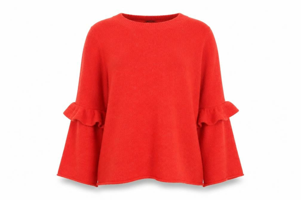 F&F Womens Orange Round Neck  Acrylic Pullover Jumper Size 10