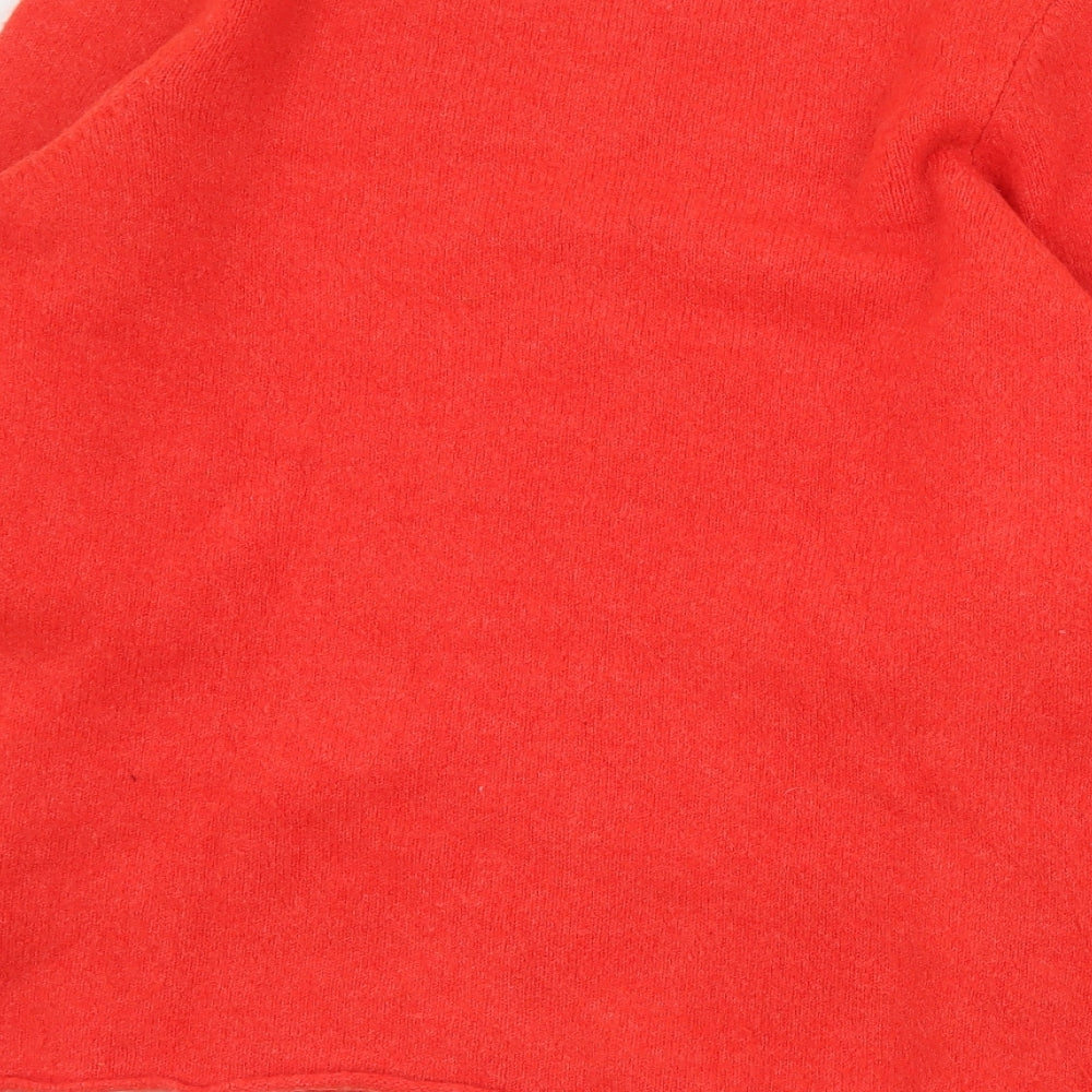 F&F Womens Orange Round Neck  Acrylic Pullover Jumper Size 10