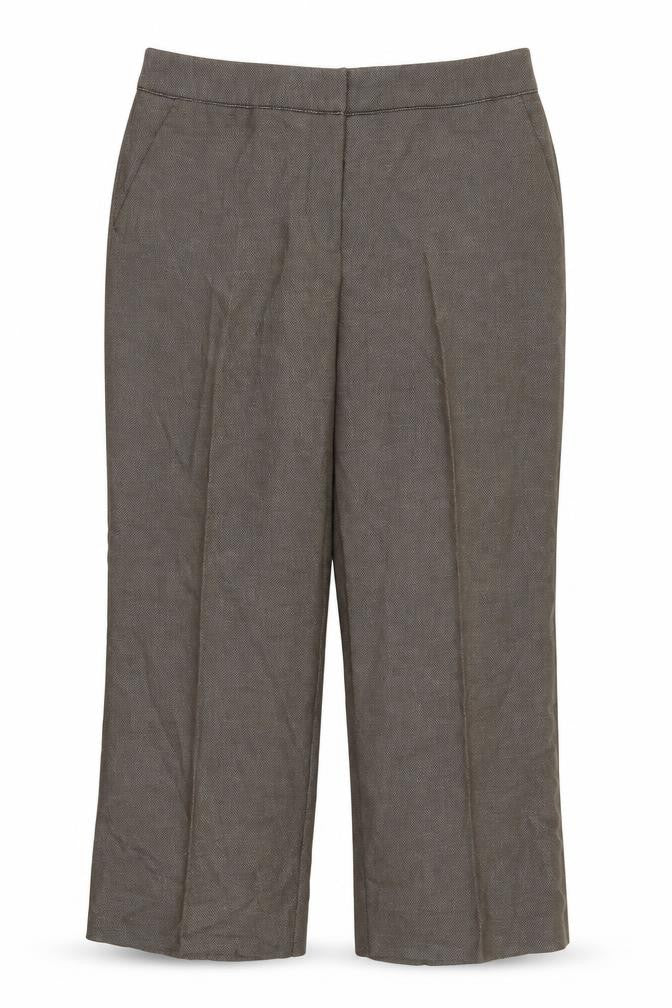 NEXT Womens Brown  Polyester Cropped Trousers Size 12 L24 in Regular Zip