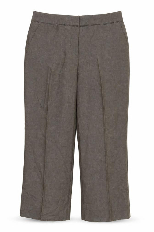 NEXT Womens Brown  Polyester Cropped Trousers Size 12 L24 in Regular Zip