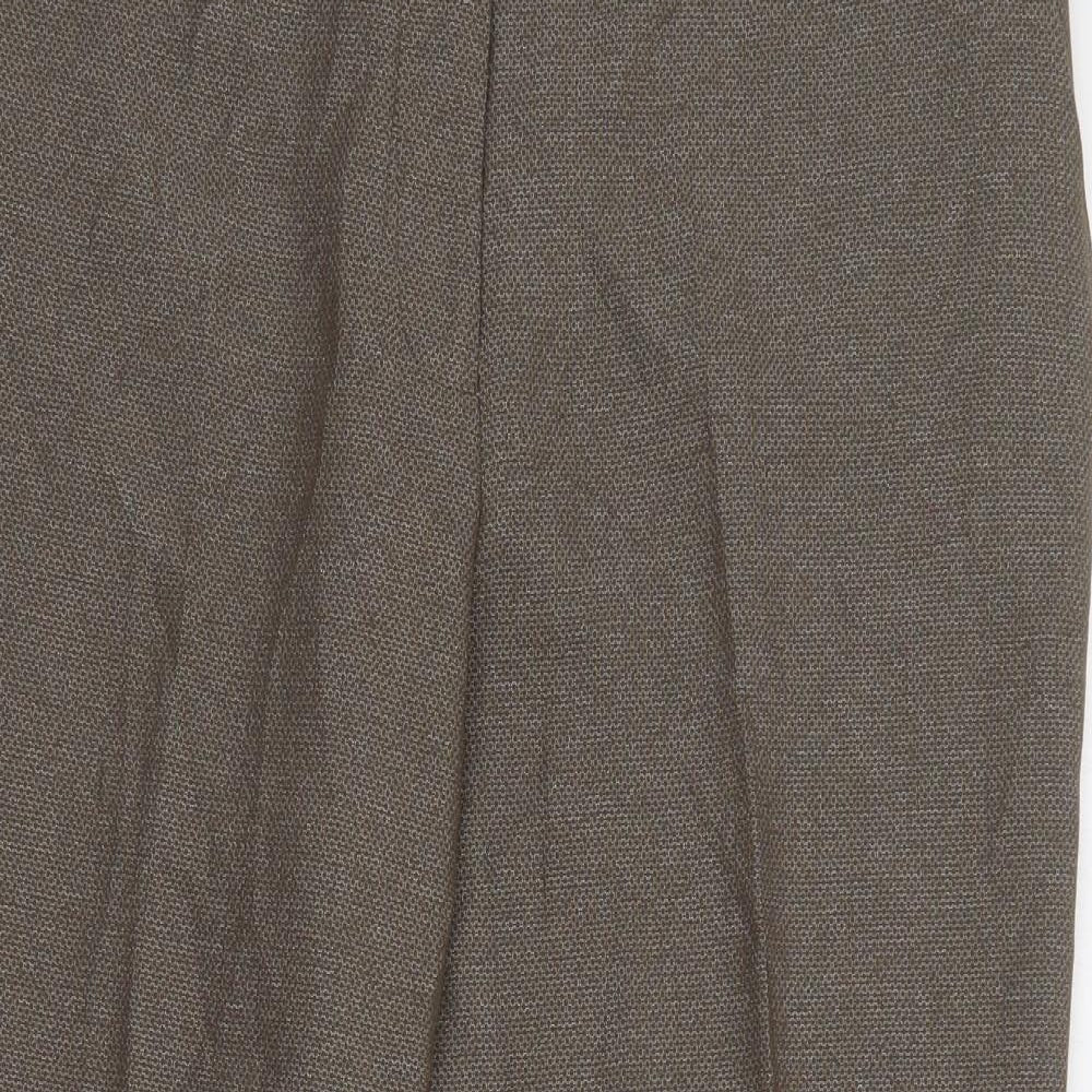 NEXT Womens Brown  Polyester Cropped Trousers Size 12 L24 in Regular Zip