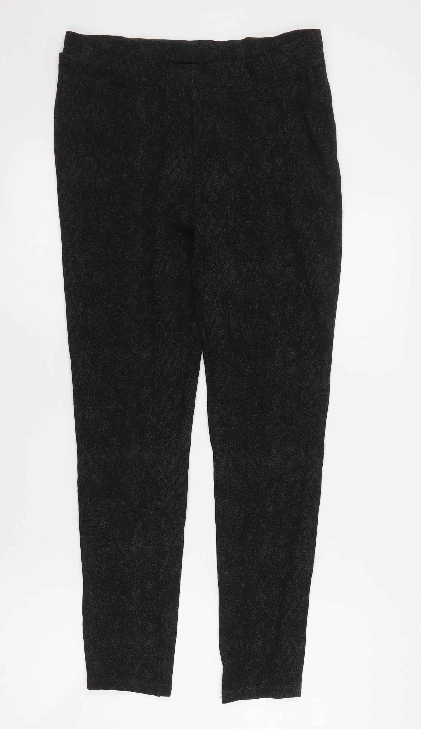 Marks and Spencer Womens Grey Animal Print Viscose Jogger Trousers Size 12 L26 in Regular  - Leggings