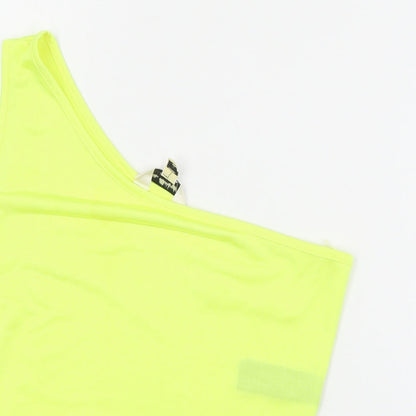 Miss Selfridge Womens Yellow  Polyester Cropped Tank Size 12 Round Neck
