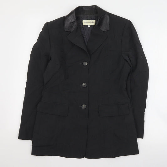Histoire de Plaire Womens Black  Polyester Jacket Suit Jacket Size M