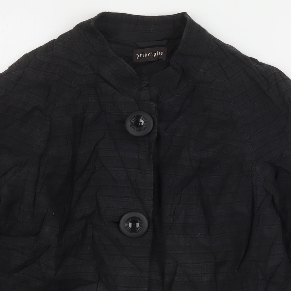 Principles Womens Black Striped  Jacket  Size 14  Button