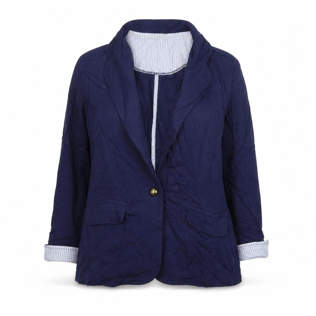 Internacionale Womens Blue   Jacket Blazer Size 14  Button