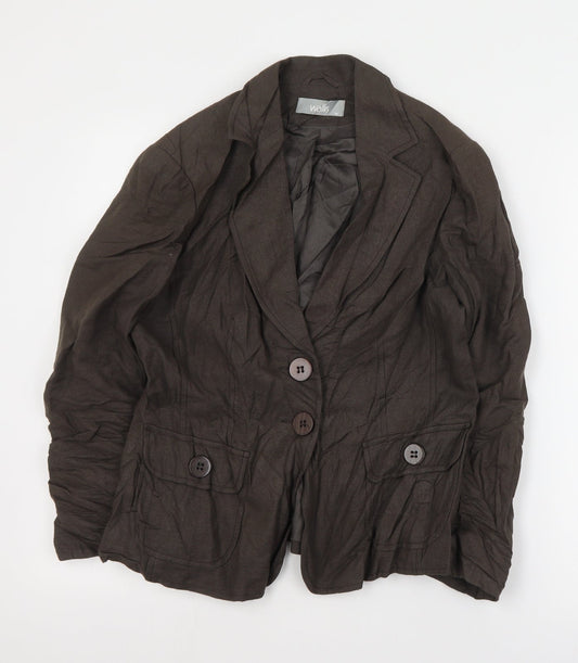 Wallis Womens Brown   Jacket Blazer Size 14  Button