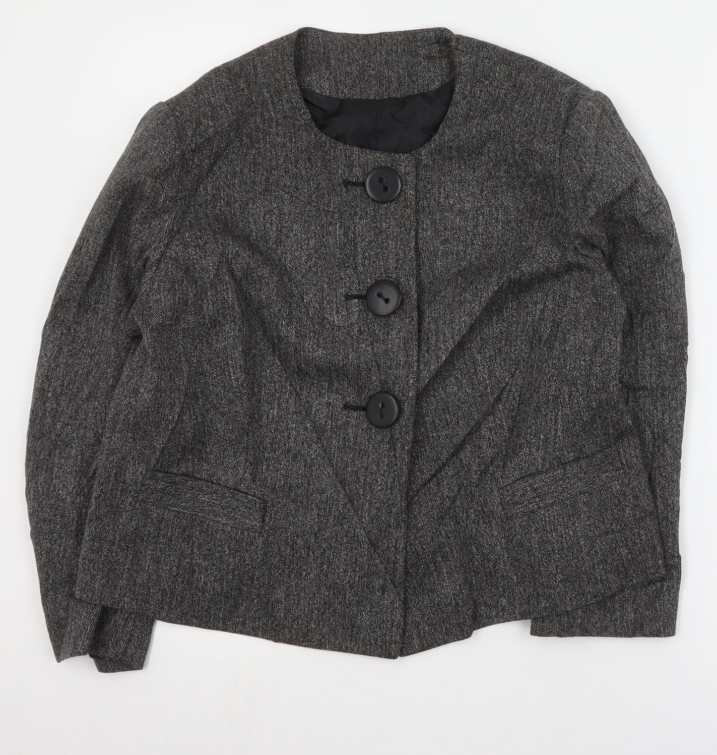 M&Co Womens Grey   Jacket Coat Size 16  Button