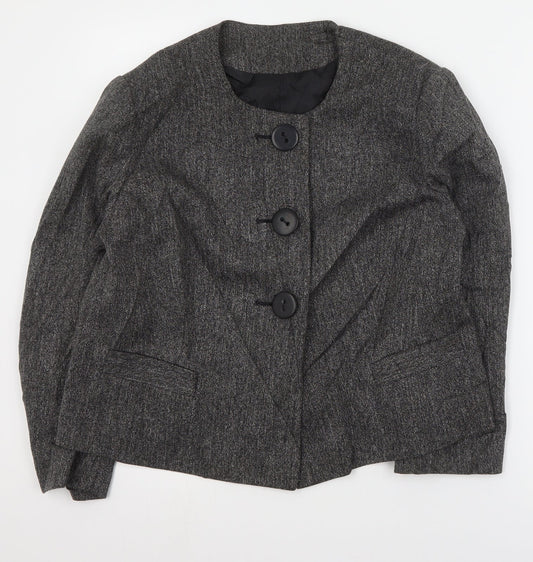 M&Co Womens Grey   Jacket Coat Size 16  Button