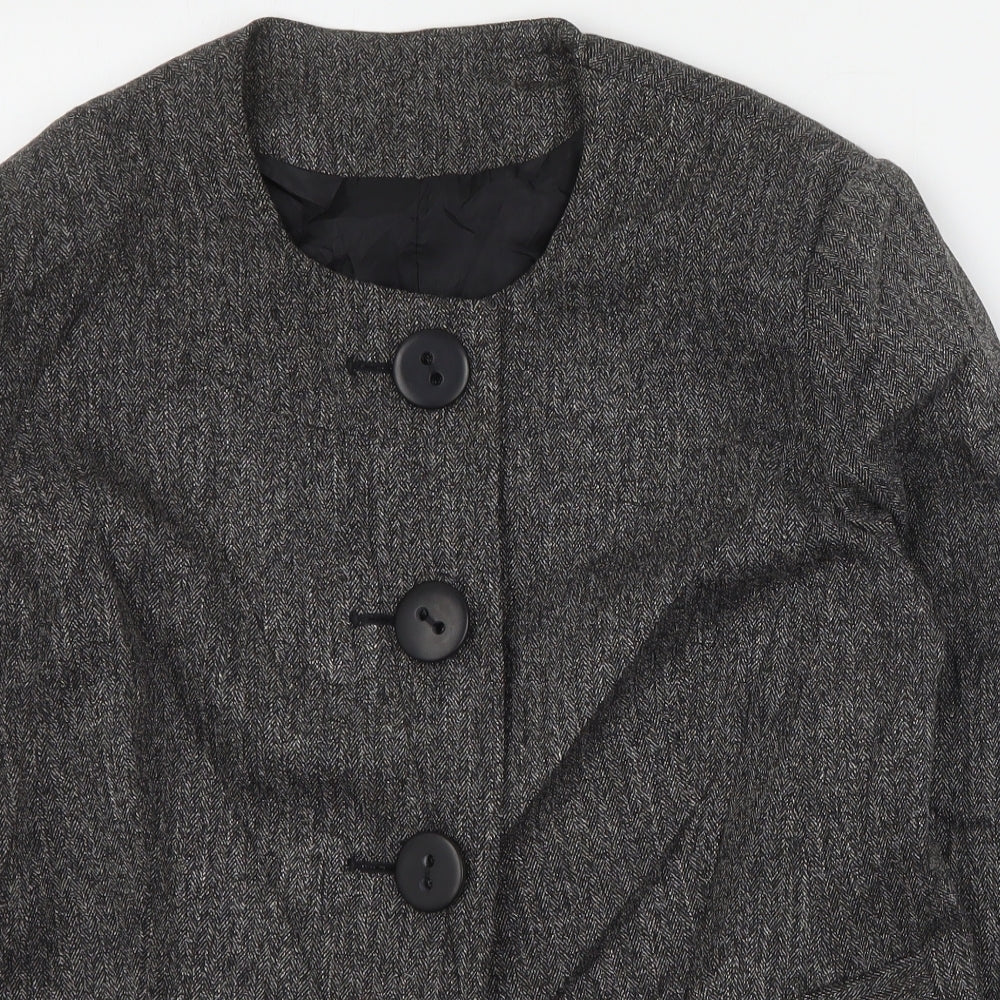 M&Co Womens Grey   Jacket Coat Size 16  Button