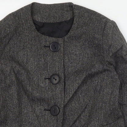 M&Co Womens Grey   Jacket Coat Size 16  Button