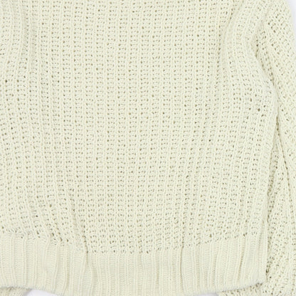 H&M Womens Beige Round Neck  Polyester Pullover Jumper Size XS