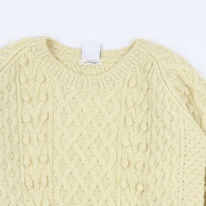 Preloved Loving Youth Womens Beige Round Neck  Acrylic Pullover Jumper Size S - Detail