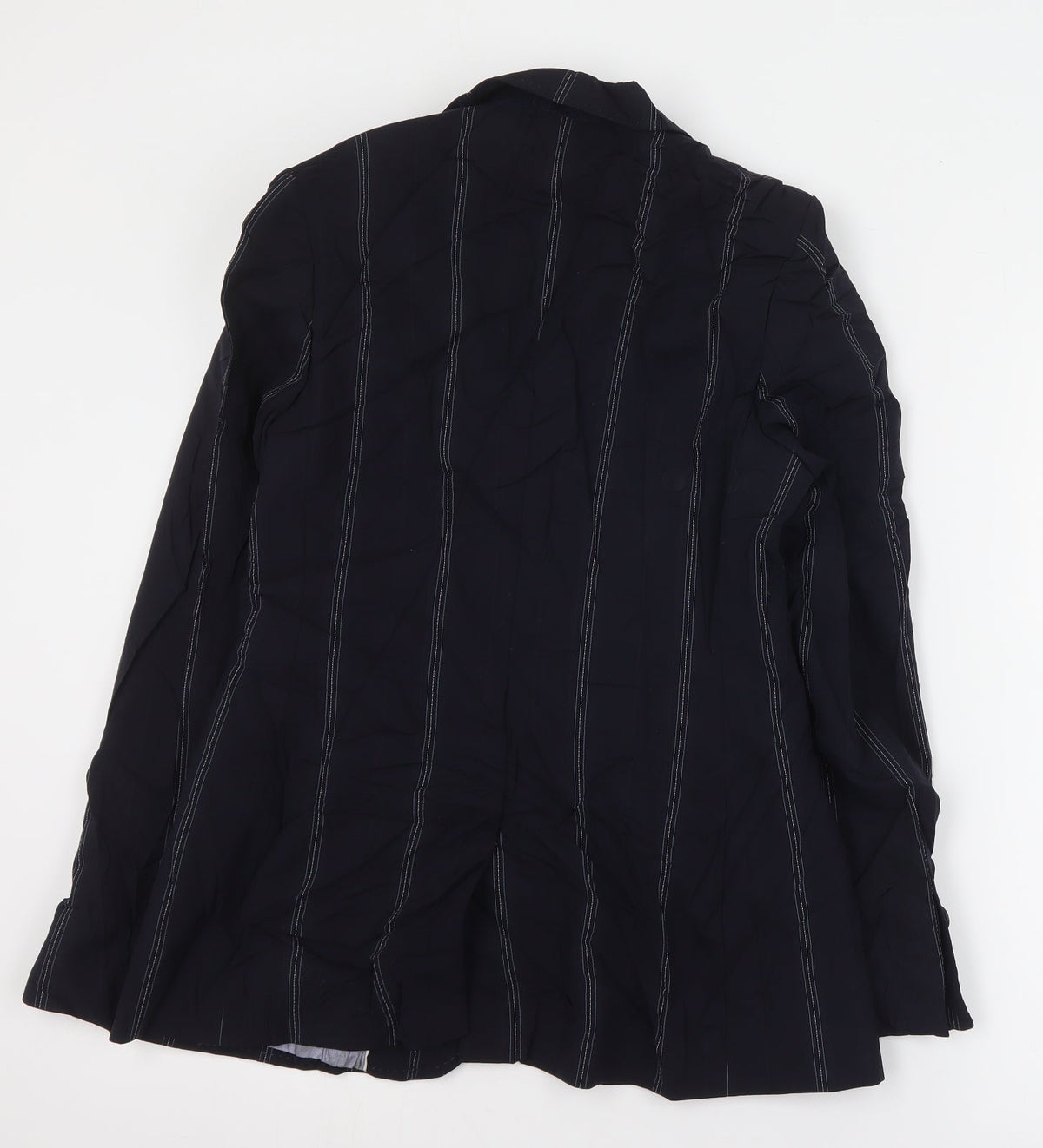 NEXT Womens Blue Striped Wool Jacket Suit Jacket Size 8