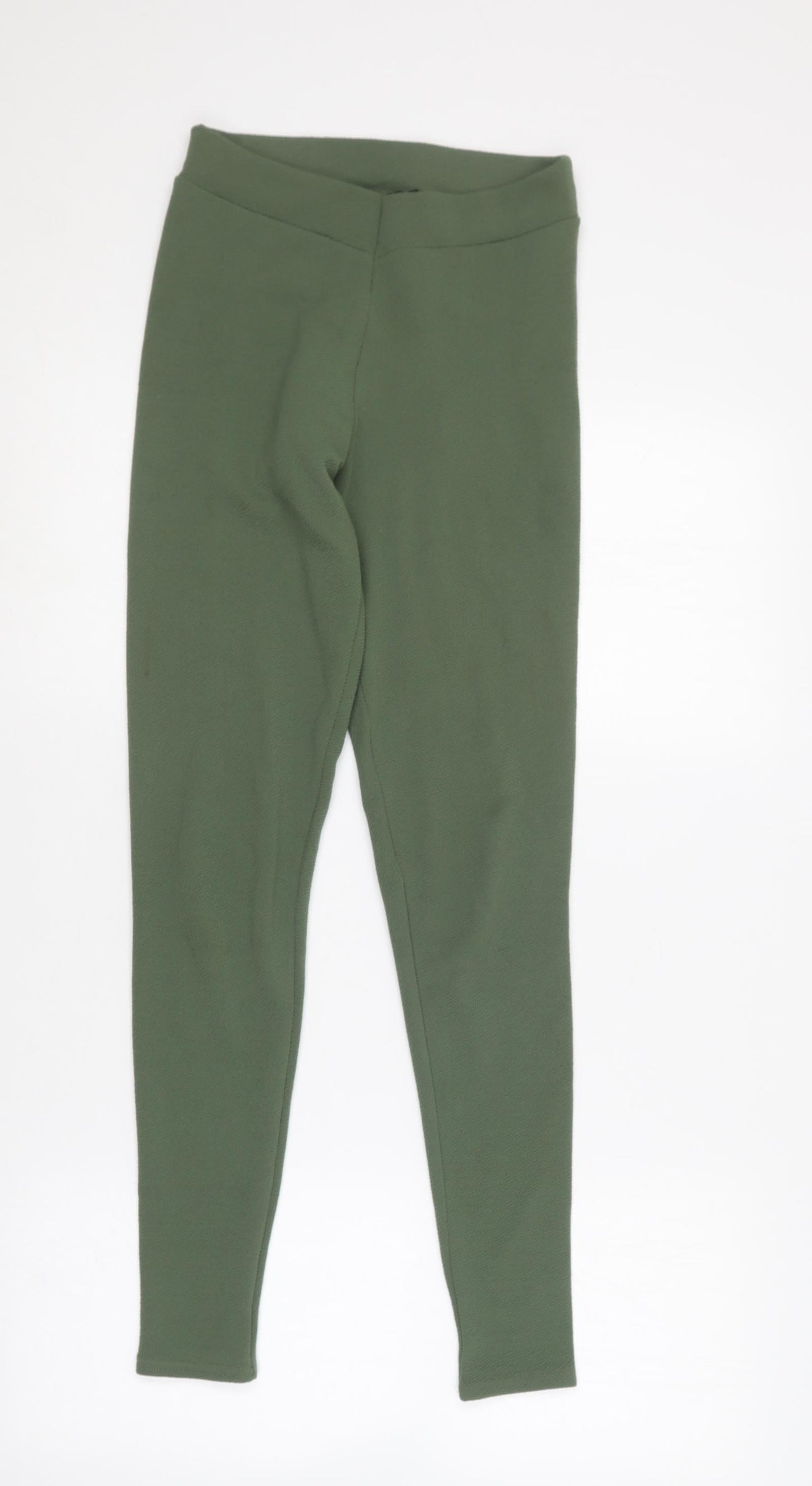 PRETTYLITTLETHING Womens Green  Polyester Jegging Trousers Size 10 L27 in Regular