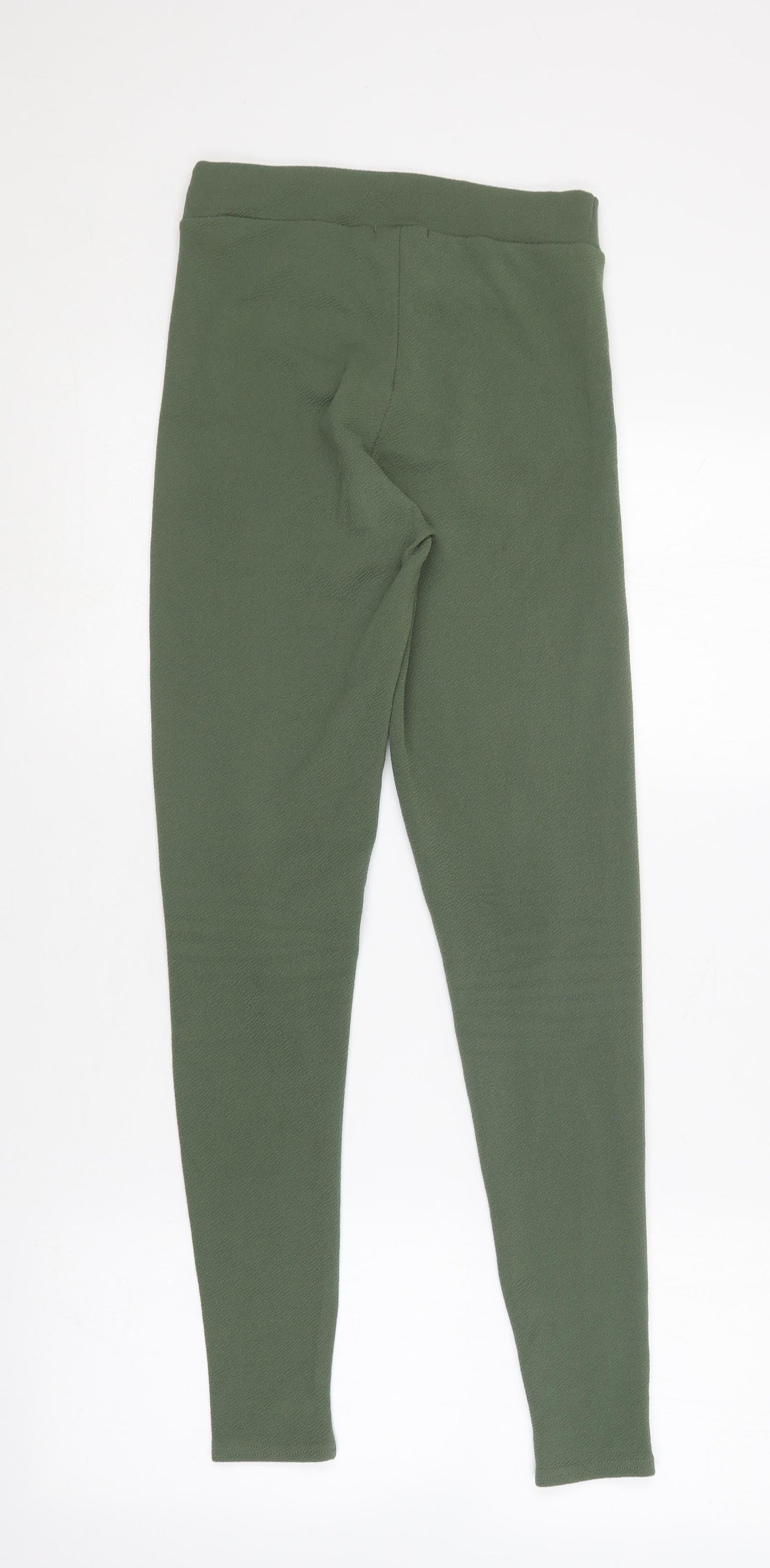 PRETTYLITTLETHING Womens Green  Polyester Jegging Trousers Size 10 L27 in Regular