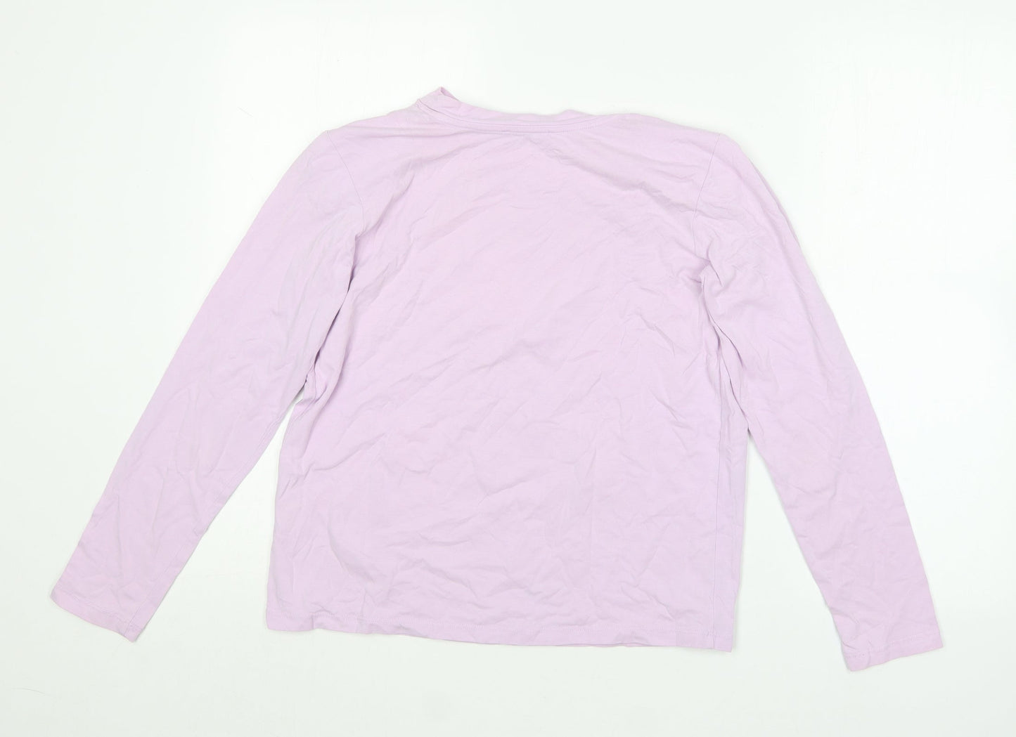 Dunnes Stores Womens Purple  Cotton Basic T-Shirt Size S Round Neck