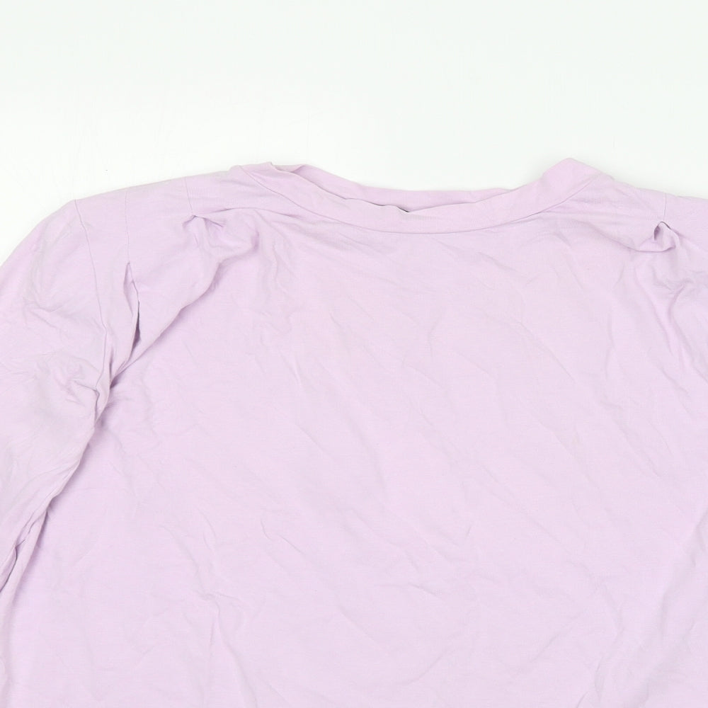 Dunnes Stores Womens Purple  Cotton Basic T-Shirt Size S Round Neck