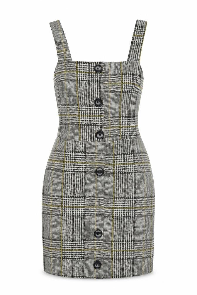 River Island Womens Multicoloured Plaid Polyester Bodycon  Size 10  Square Neck