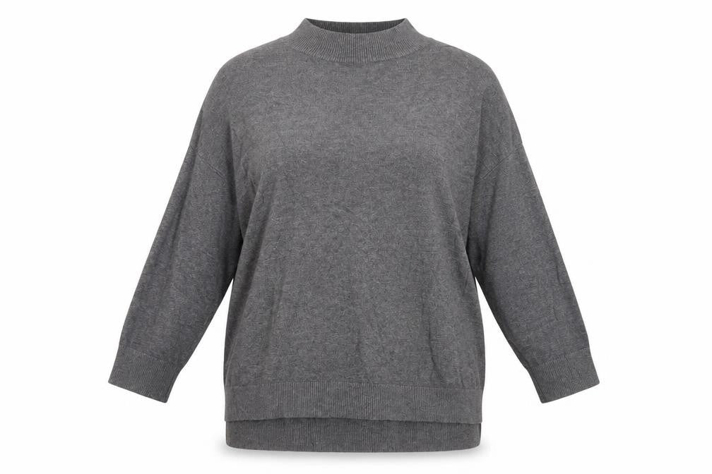 F&F Womens Grey Crew Neck  Cotton Pullover Jumper Size 10