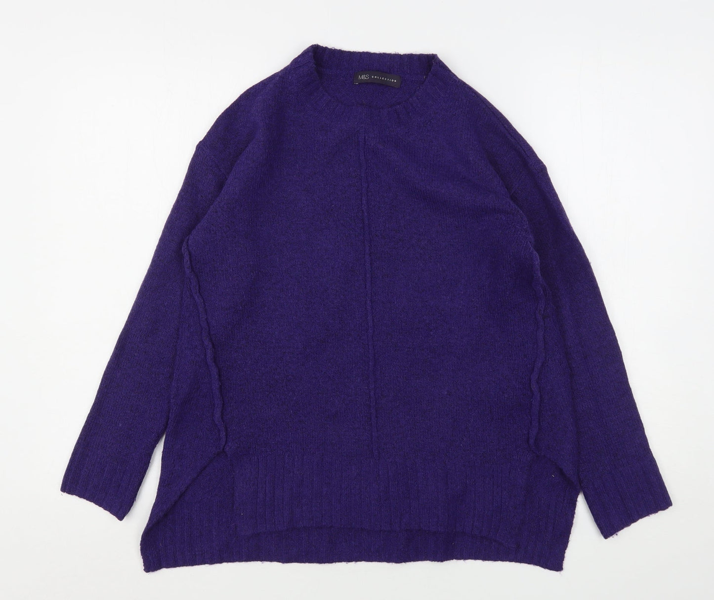 Marks and Spencer Womens Purple Round Neck  Acrylic Pullover Jumper Size S