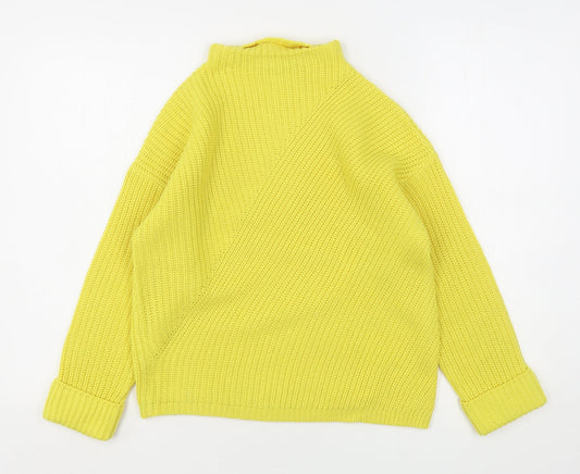 Dorothy Perkins Womens Yellow High Neck  Acrylic Pullover Jumper Size 6