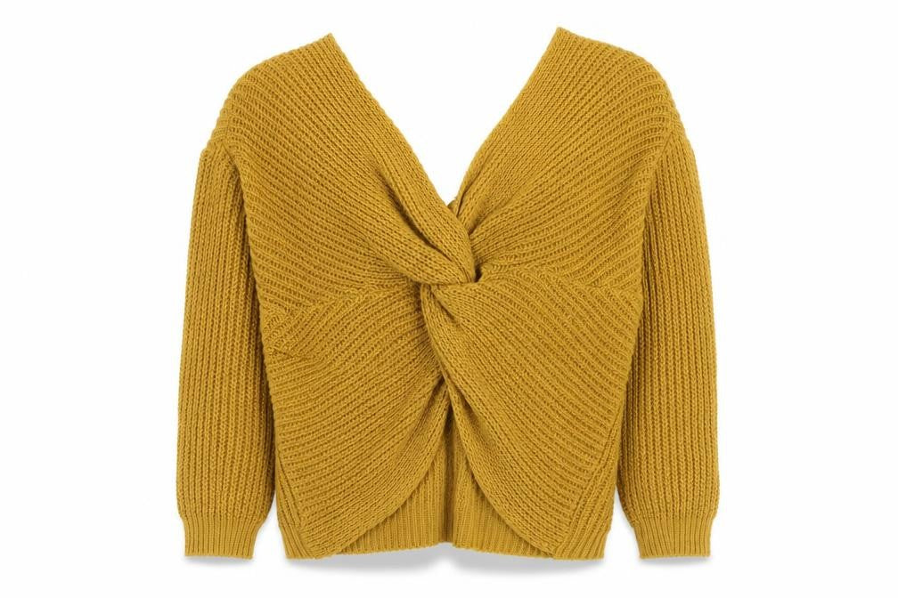 Quiz Womens Yellow V-Neck  Acrylic Pullover Jumper Size S