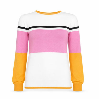 Next Womens White Round Neck  Polyester Pullover Jumper Size S
